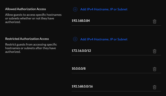 IP addresses in the Unifi controller